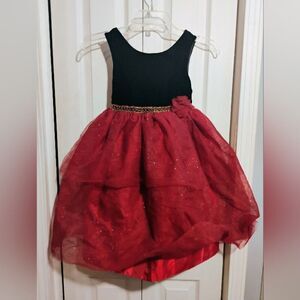 La Princess Elegant Black and Red Kids Formal Dress